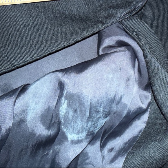 Maje Black Wool Trench Coat w/Black Leather details on Shoulders and Trim - Picture 5 of 13